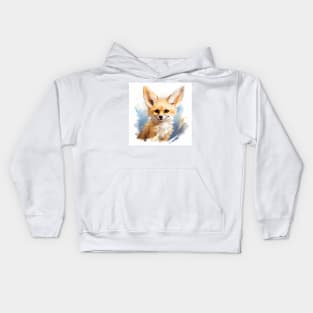 Cute Adorable Brown Fennec Fox Portrait Kids Hoodie